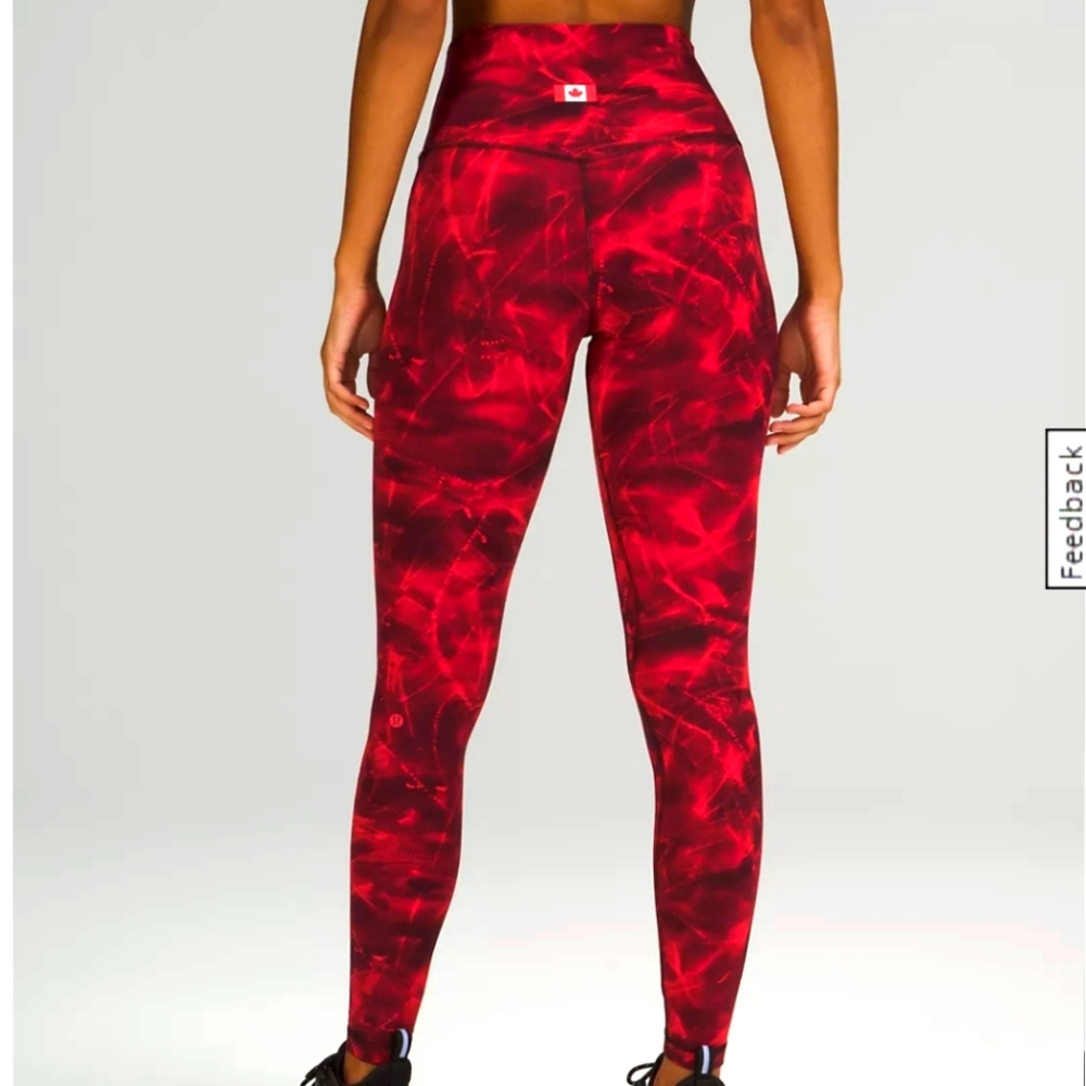 Lululemon Team Canada Red Align Full Length Leggings 28” Size 6